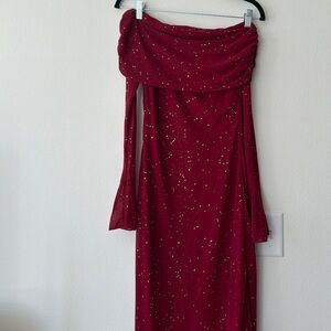 Parthea Red Off-Shoulder Dress